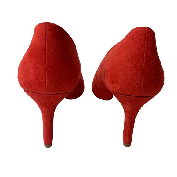ALIZER NATUR Red Suede Pointed Toe Pump Heels Size 9.5 - Picture 4 of 5